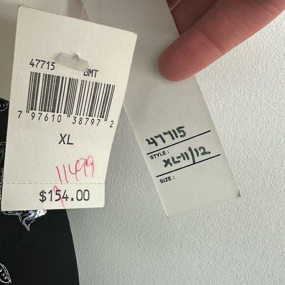 Scala Women’s Vintage Y2K Black Beaded Asymmetrical One Shoulder - Picture 4 of 10